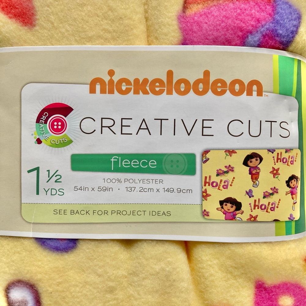 Dora the Explorer Fleece Fabric 1 1/2 Yards Creative Cuts Nickelodeon 54x59 NEW